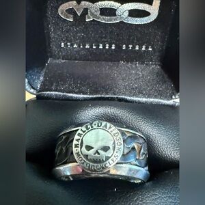 Harley Davidson Stainless Steal Black Ring Men’s Size 11